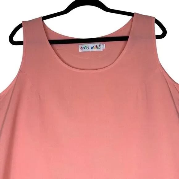 Jam’s World Light Coral Sleeveless Top Sz L Retro - Picture 2 of 10